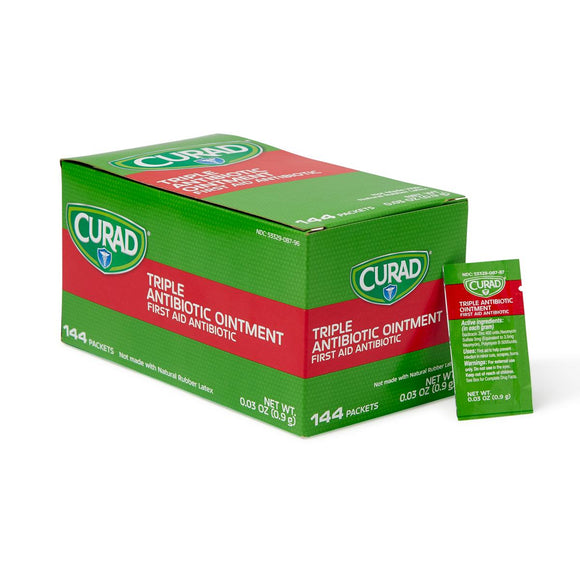 Antibiotic Ointment: CURAD Triple Antibiotic Ointment, 0.9 g Packet