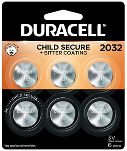 Duracell 2032 Lithium Coin Battery 3V | Bitter Coating Discourages Swallowing | Child-Secure Packaging | Long-Lasting Power | Key Fobs, Remotes & More | 6 Count
