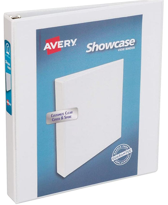 Avery Economy Showcase View Binder with 1 Inch Round Ring, White, 1 Binder