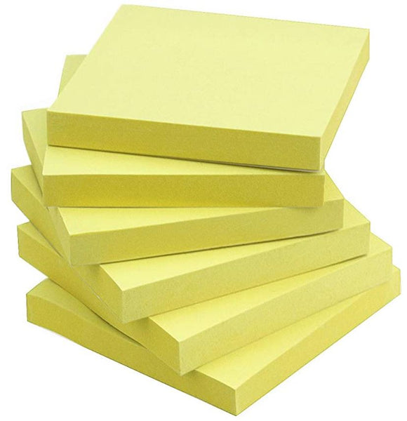 Early Buy Sticky Notes 3x3 Self-Stick Notes Yellow Color 6 Pads, 100 Sheets/Pad (Yellow)