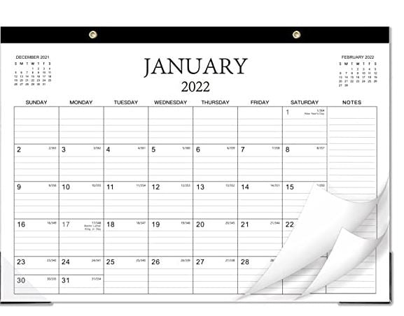 2022-2023 Desk Calendar - 18 Months Large Desk Calendar from Jan 2022 - Jun 2023, 16.8