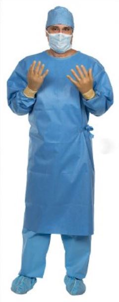 Unisex Surgical Gown, Size XL, Blue, Sterile-28/Case