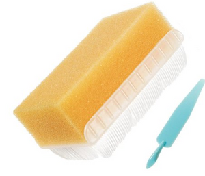 Impregnated Scrub Brush BD E-Z Scrub™ Polyethylene Bristles / Sponge Brown