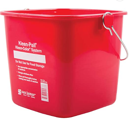 San Jamar KP196KCRD Kleen-Pail Commercial Cleaning Bucket, 6 Quart, Red