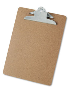 Hardboard Clipboard, 1" Capacity, Holds 8 1/2 x 11, Brown-Each