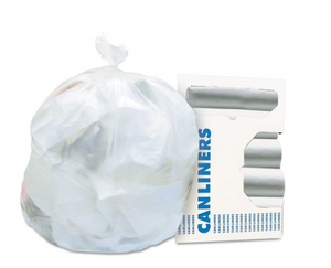 High-Density Waste Can Liners, 16 gal, 8 microns, 24" x 33", Natural, 1,000/Carton