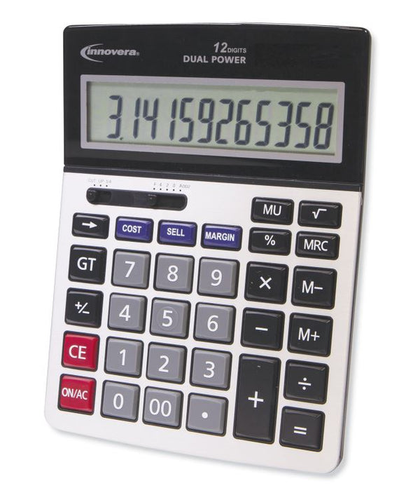15968 Profit Analyzer Calculator, Dual Power, 12-Digit LCD Display-Each