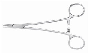 Needle Holder McKesson 6 Inch Length Serrated Jaws Finger Ring Handle
