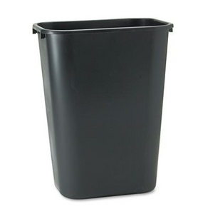 Rubbermaid Black Rectangular Wastebasket / Trash Can, 28 Qt. / 7 Gallon