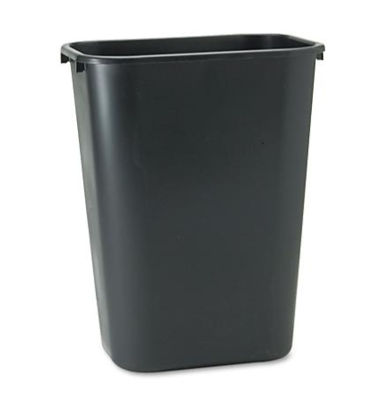 Rubbermaid Black Rectangular Wastebasket / Trash Can, 41 Qt. / 10.25 Gallon