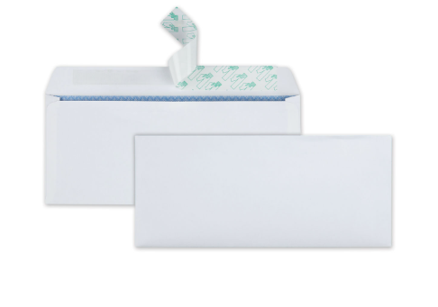 Redi-Strip Security Tinted Envelope, #10, Commercial Flap, Redi-Strip Heat-Resistant Closure, 4.13 x 9.5, White, 30/Box