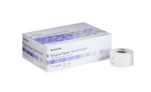 Medical Tape McKesson Air Permeable Plastic 1 Inch X 10 Yard Transparent NonSterile-12/BOX