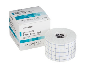 Dressing Retention Tape with Liner McKesson Water Resistant Nonwoven / Printed Release Paper 2 Inch X 10 Yard White NonSterile- 1 Roll/Box