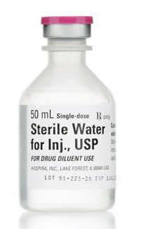Diluent Sterile Water for Injection, Preservative Free Injection Single Dose Vial 50 mL