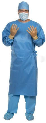 CASE/28: Non-Reinforced Surgical Gown with Towel Spectrum X-Large Blue Sterile AAMI Level 3 Disposable- 28/Case