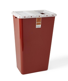 Sharps Containers, Red, Sliding Lid, 18 gal.