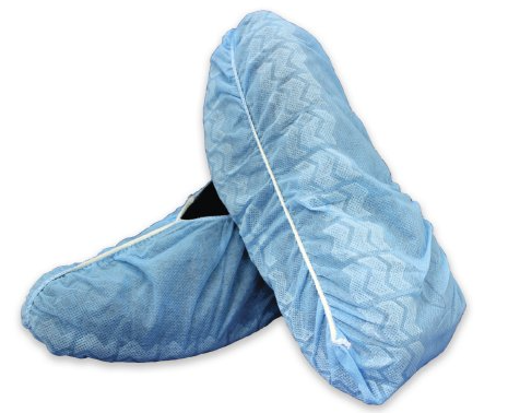 Shoe Cover One Size Fits Most Shoe High No Traction Sole Blue NonSterile