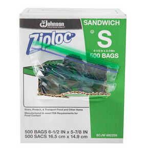 Ziploc® 682255 6 1/2" x 5 7/8" Sandwich Bag - 500/Case