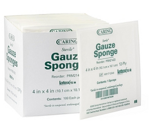 Woven Sterile 12-Ply Gauze Sponges, 4" x 4"