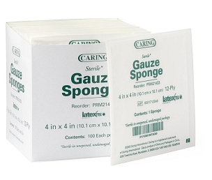 Woven Sterile 12-Ply Gauze Sponges, 4