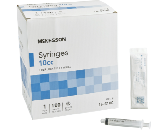 General Purpose Syringe McKesson 10 mL Blister Pack Luer Lock Tip Without Safety-100/BOX