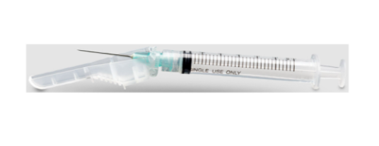Syringe with Hypodermic Needle McKesson Prevent® 3 mL 22 Gauge 1-1/2 Inch Ultra Thin Wall Hinged Safety Needle-400/CASE