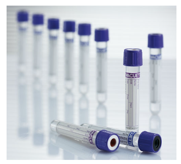 TUBE BLOOD COLLECTION 13X75MM 4ML K2 EDTA VACUETTE LAVENDER	-1200/CASE