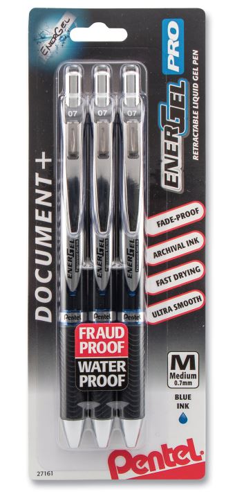 EnerGel RTX Gel Pen, Retractable, Medium 0.7 mm, Red Ink, Red/Gray Barrel-Each