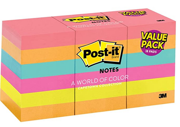 Post-it Notes, Brilliant Bright Colors, 1.5 in x 2 in