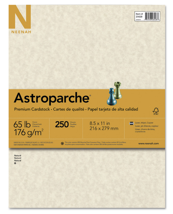 Astroparche Cardstock, 65lb, 8.5 x 11, 250/Pack