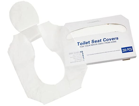 Disposable Toilet Seat Covers, 1,000 Flushable Commercial Paper Protector Liners (4 Packs of 250)