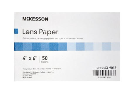 Lens Cleaner for Optical Instruments McKesson Soft, Thin 4 Inch x 6 Inch Paper Sheets Cleaning microscope eyepieces and Lenses-12/Box