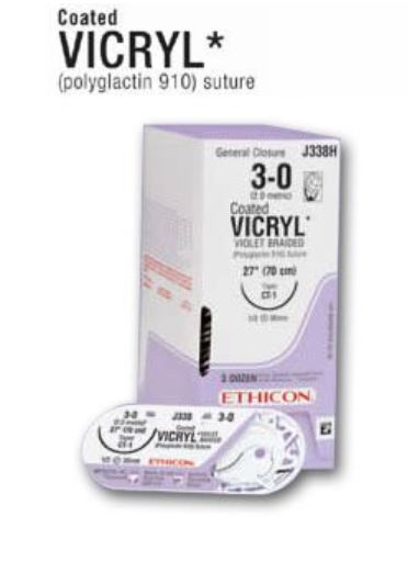 Ligating Reel with Suture Coated Vicryl™ LigaPak™ Braided Polyglactin 910 Absorbable Coated Size 2 - 0 54 Inch Suture-12/Box