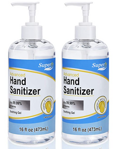 Superfy Hand Sanitizer Gel with Pump, 2 Pack of 16 oz, Press Hand Washer with 70% Alcohol Quick-drying (32oz total)