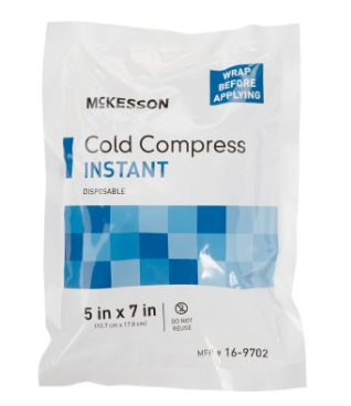 Instant Cold Pack McKesson General Purpose 5 X 7 Inch Plastic / Ammonium Nitrate / Water Disposable