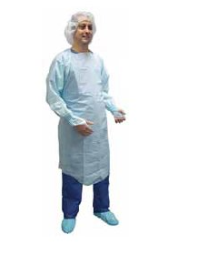 Over-the-Head Protective Procedure Gown Precept® Large Blue NonSterile ASTM F1671 Disposable-75/Case