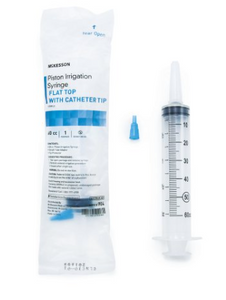 Irrigation Syringe McKesson 60 mL Pole Bag Catheter Tip Without Safety-50/Case