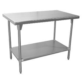 Standard Stainless Steel Worktable with Bottom Shelf - 72 x 30"