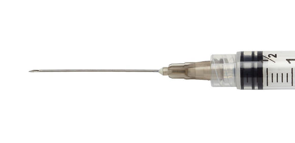 Standard Hypodermic Needle with Regular Bevel, 22G x 1
