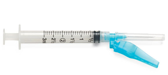 Syringe with Hypodermic Needle 3 mL 23 Gauge 1 Inch
