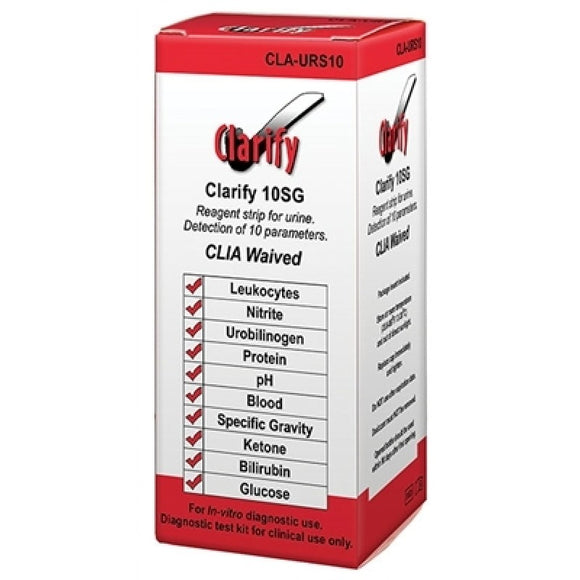 Strips Test Urine 10sg Clarity 100/BX