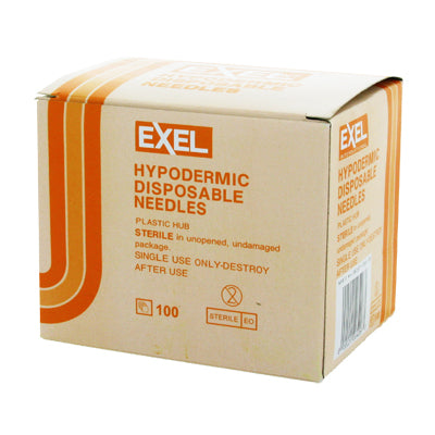 Exel Hypodermic Needles 25G x 1 100/Box
