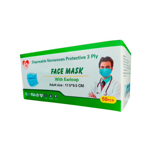 Disposable Nonwoven Protective Face Masks 3Ply