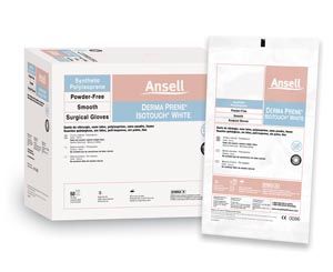 ANSELL GAMMEX® NON-LATEX PI WHITE POWDER-FREE SYNTHETIC Surgical Gloves, Size 6, White, 50 pr/bx, 4 bx/cs